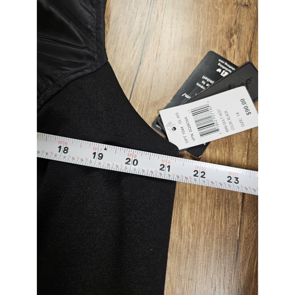 Sebby Collection Women's Black Quilted Vest Size 1X NWT - Picture 6 of 7